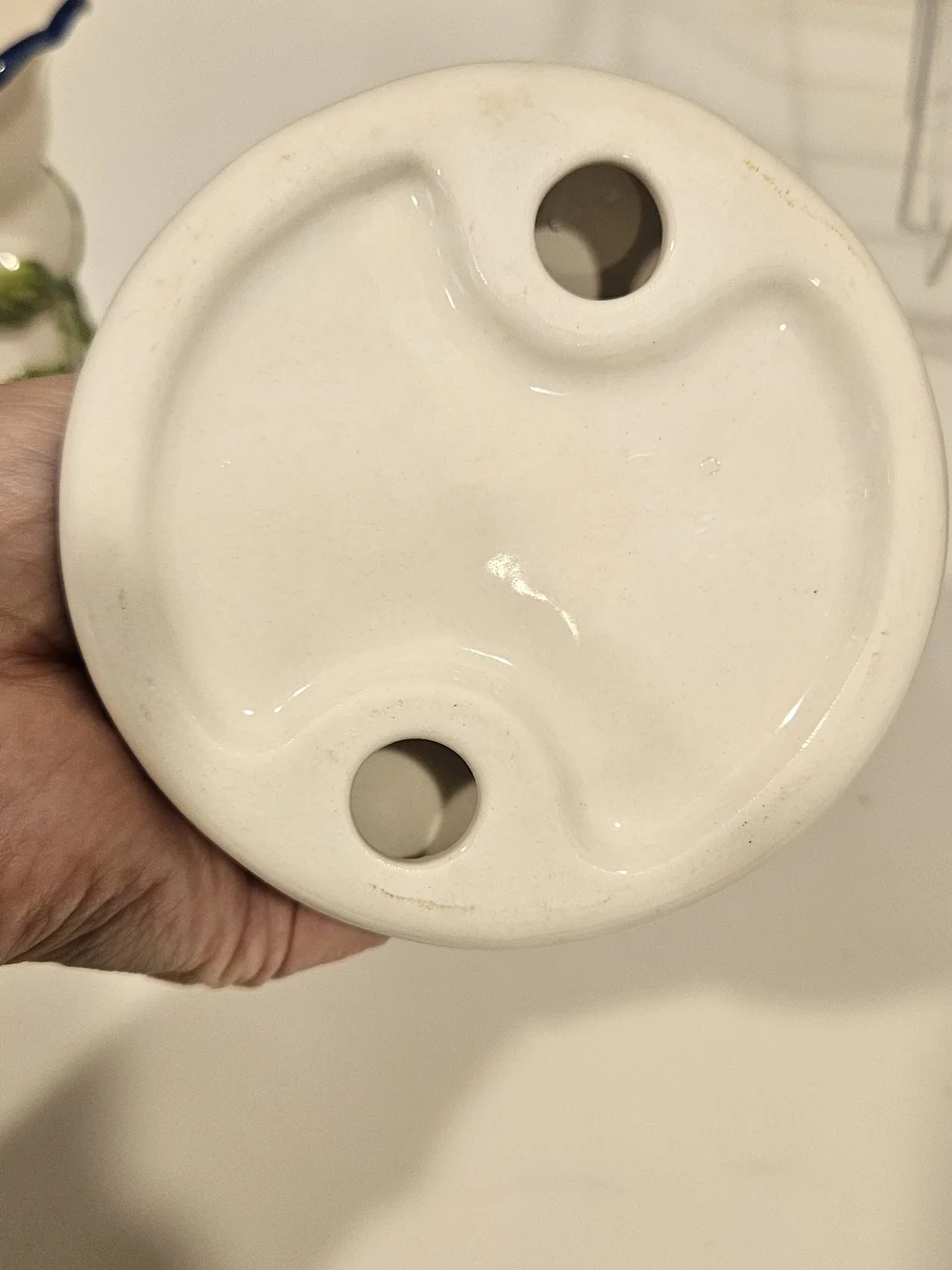 Ceramic Lemon Decorative Candle Holders - White and Yellow Trimmed In Blue